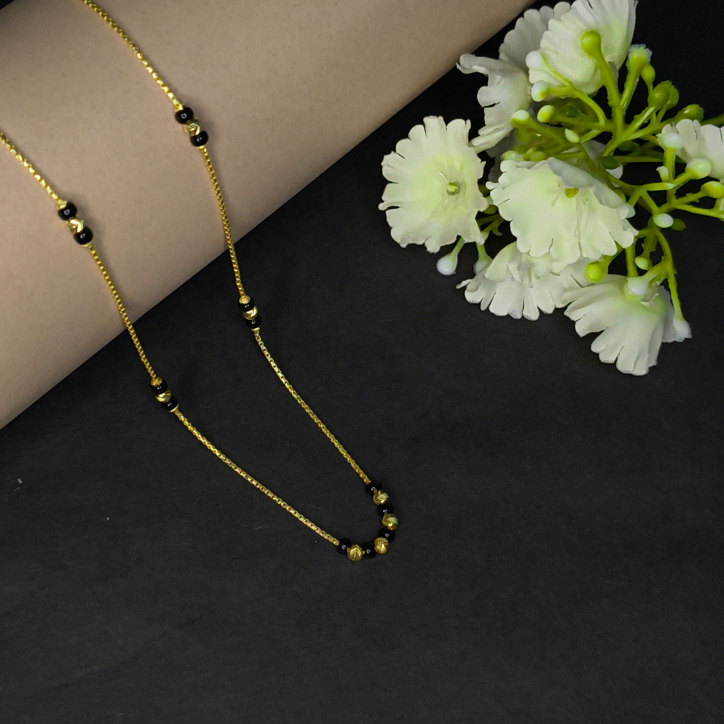 Gold Plated Silver Beads Mangalsutra