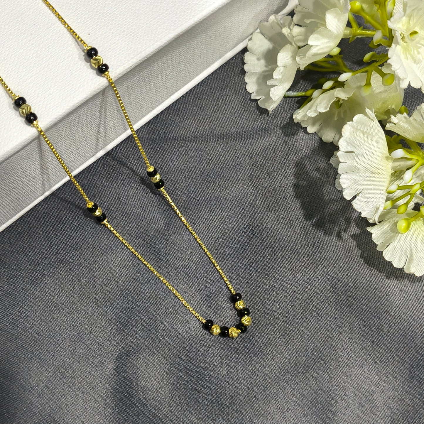 Gold Plated Silver Beads Mangalsutra