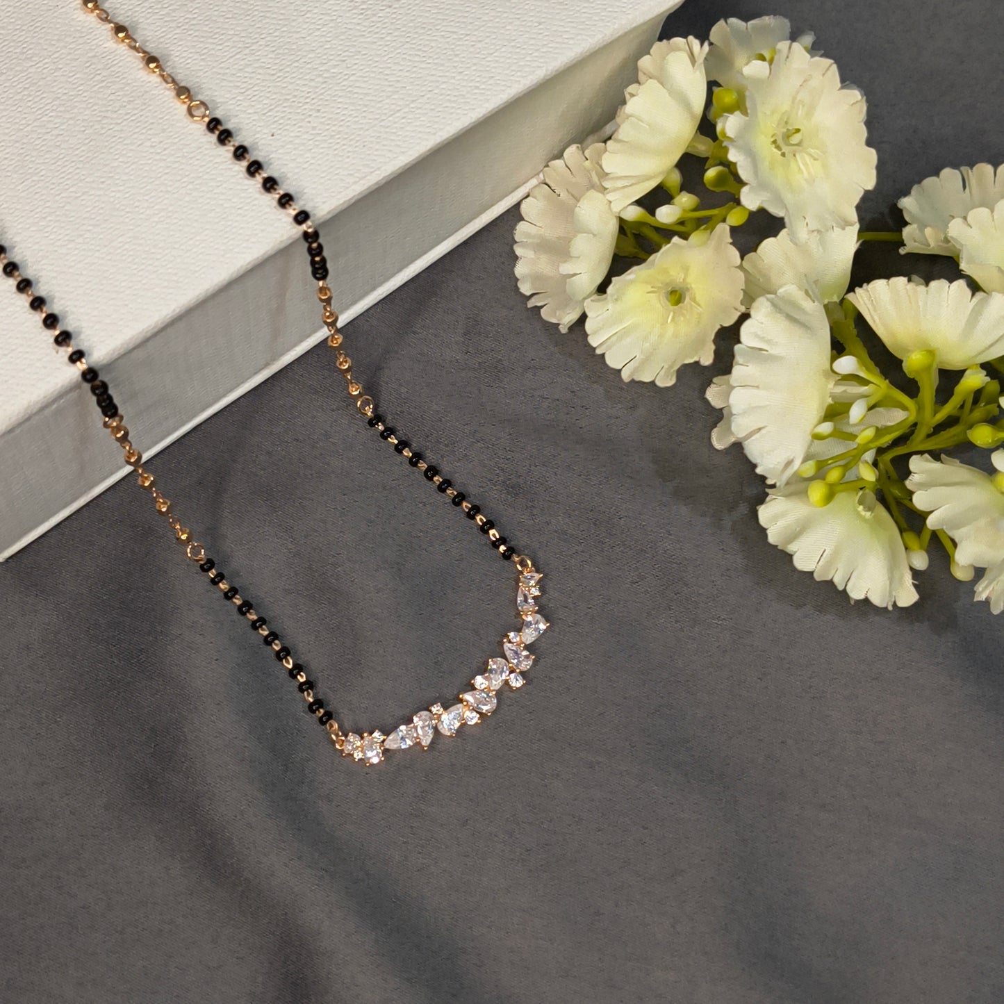 Rose Gold Plated Silver Drop Mangalsutra