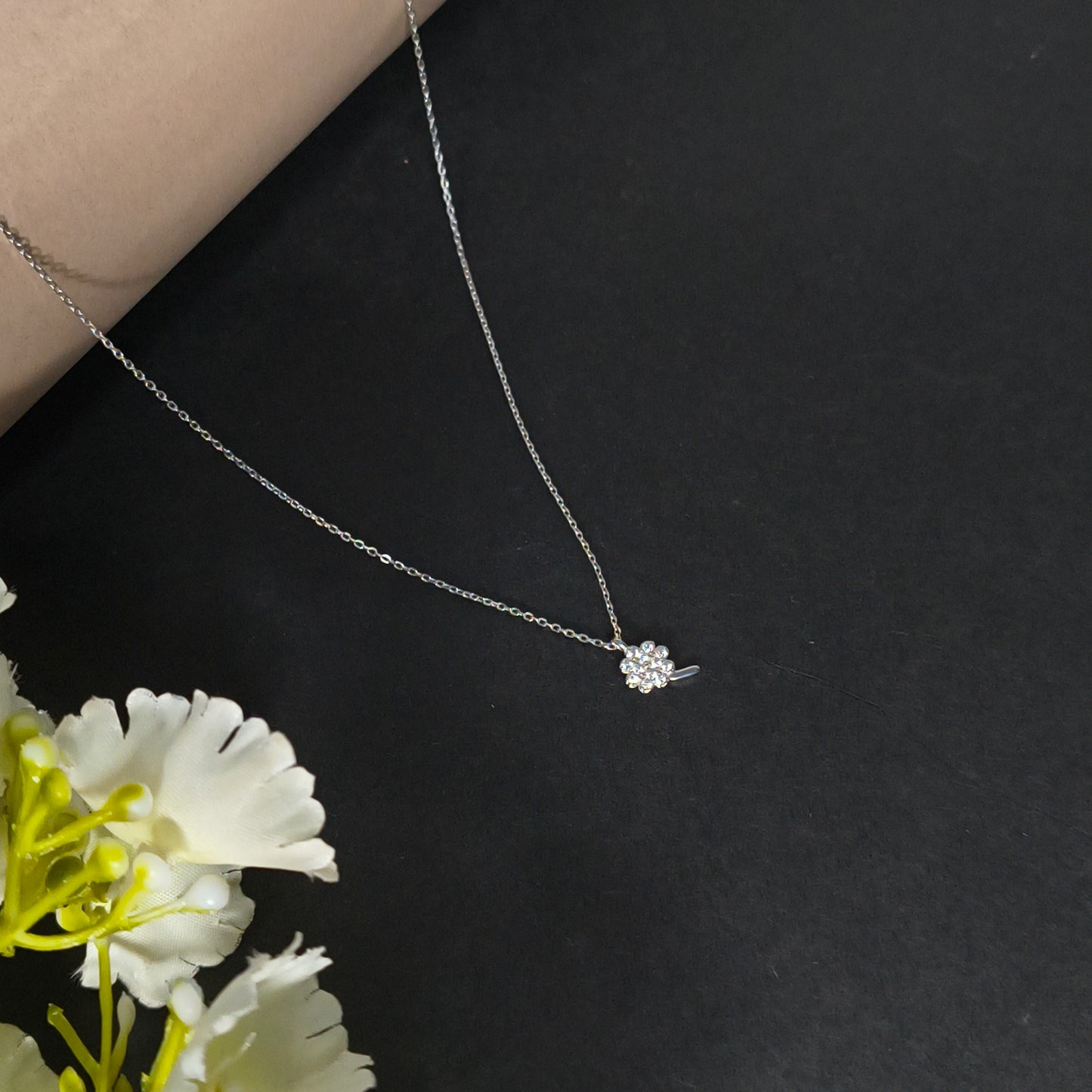Silver Mini Clover  Necklace