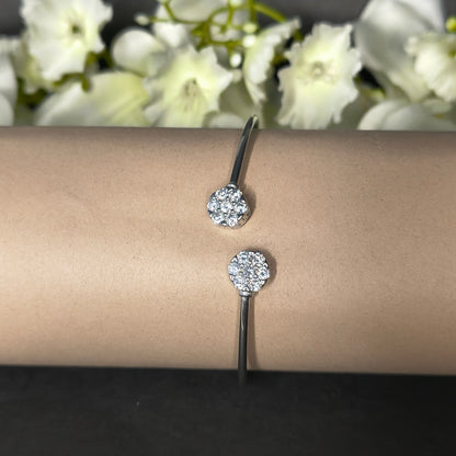 Silver Twin Circle Elegant Bracelet