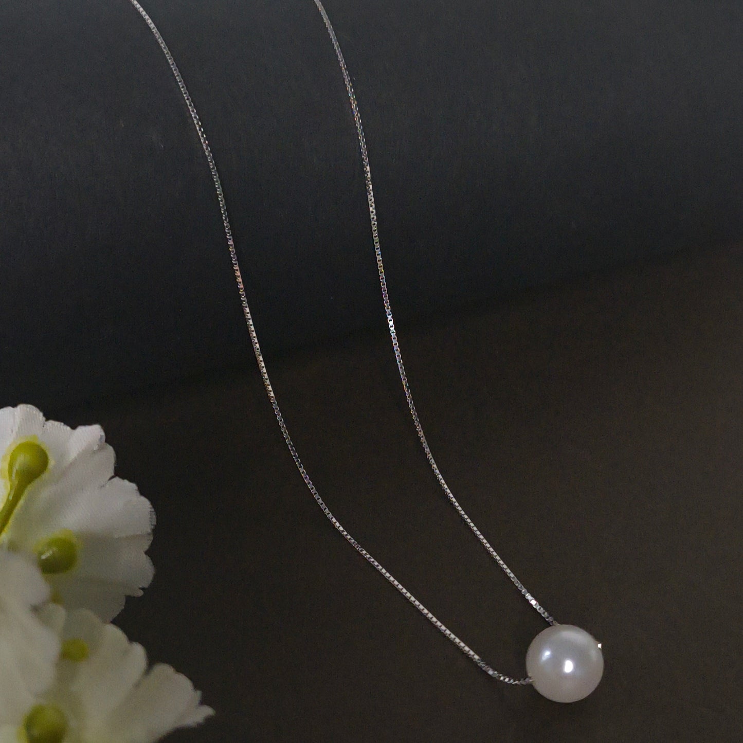 Silver Snow Pearl Necklace