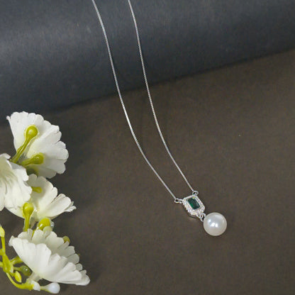 Silver Pearl Cascade Necklace