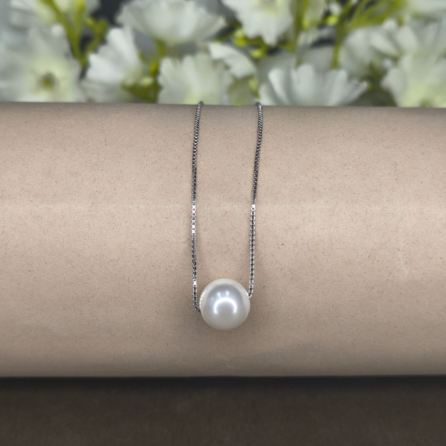 Silver Snow Pearl Necklace