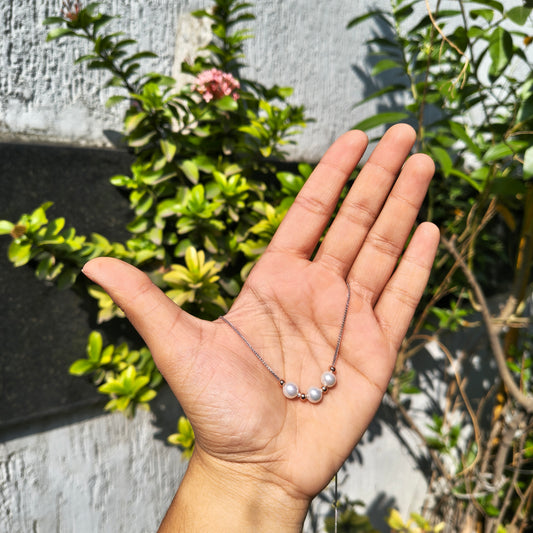 Triple Pearl Mini Necklace