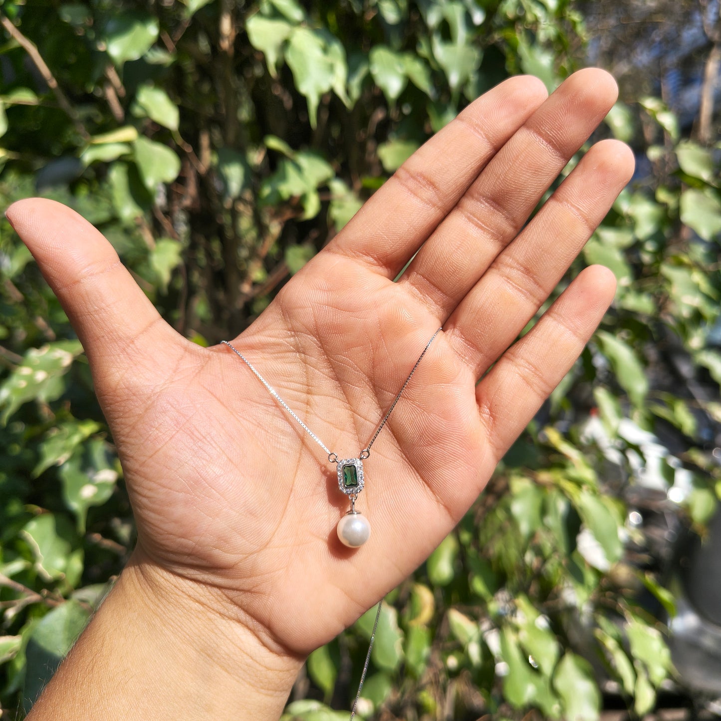 Silver Pearl Cascade Necklace