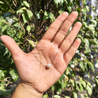Silver Snow Pearl Necklace