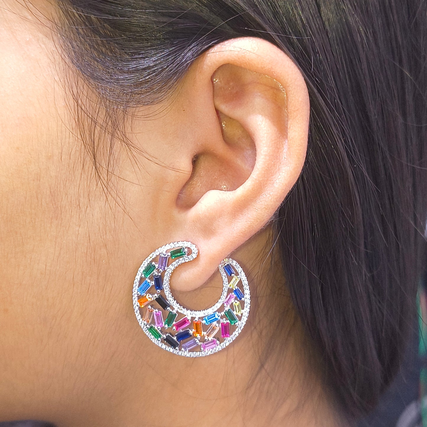 Silver Sterling Rainbow Earring
