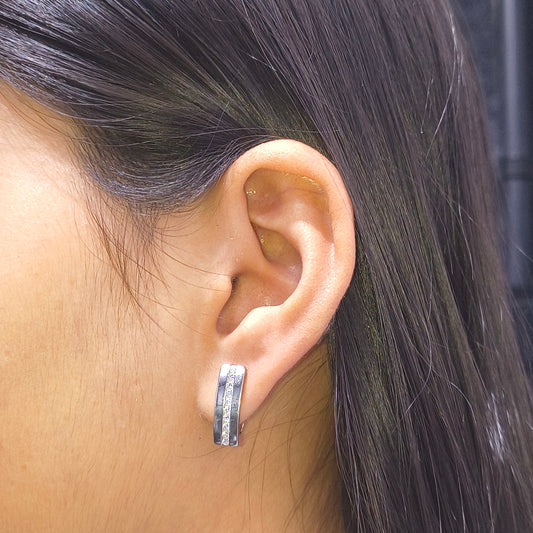 Silver Crescent Earrings