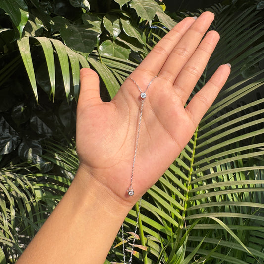 Silver Y Drop Necklace