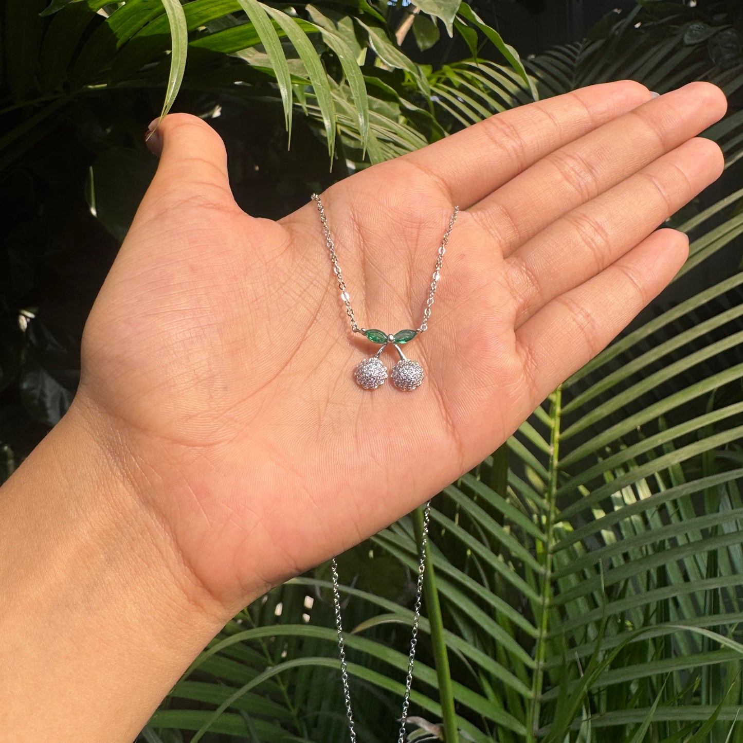Silver Cherry Necklace