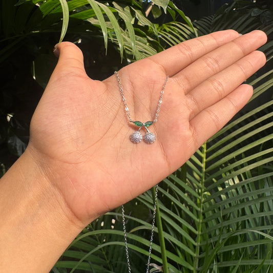 Silver Cherry Necklace