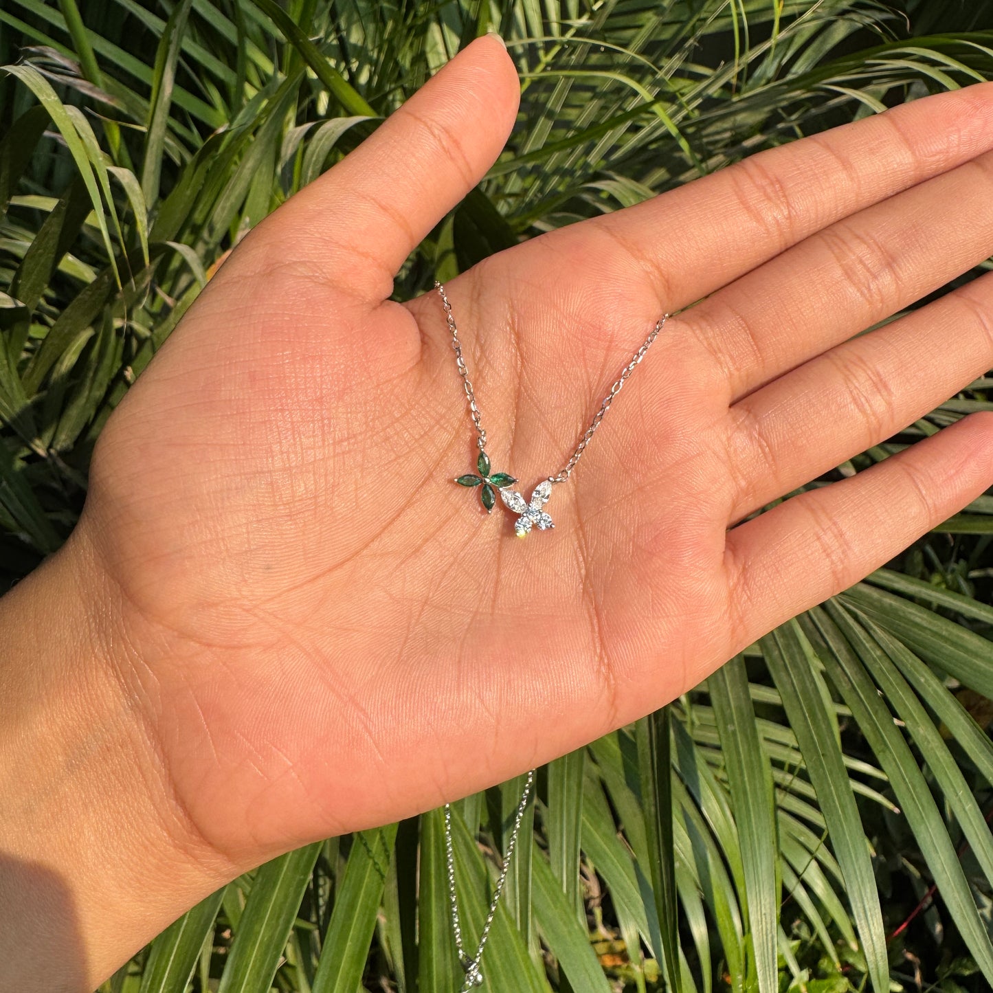 Silver Twin Flower Pendant