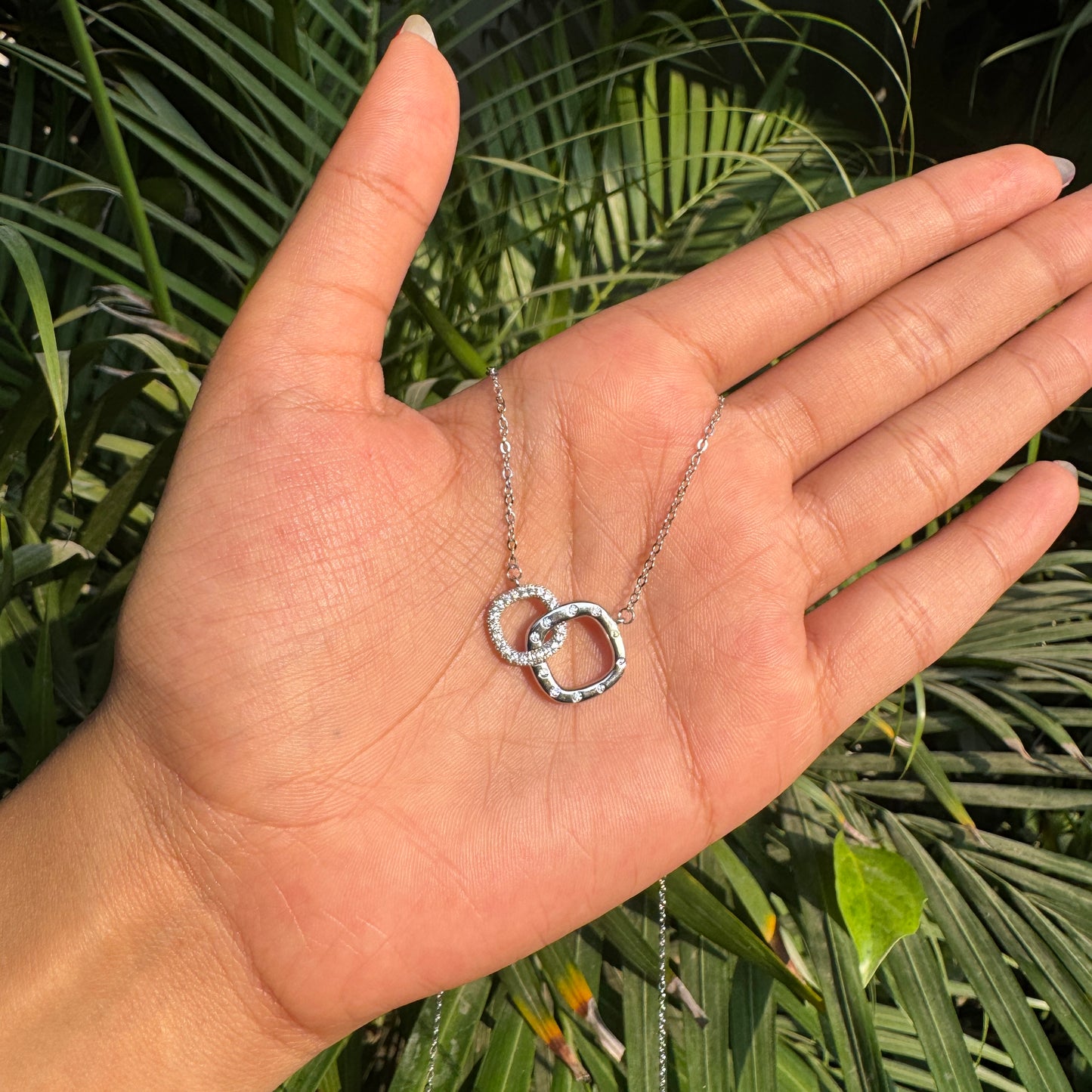 Silver Interlock Circles Pendant