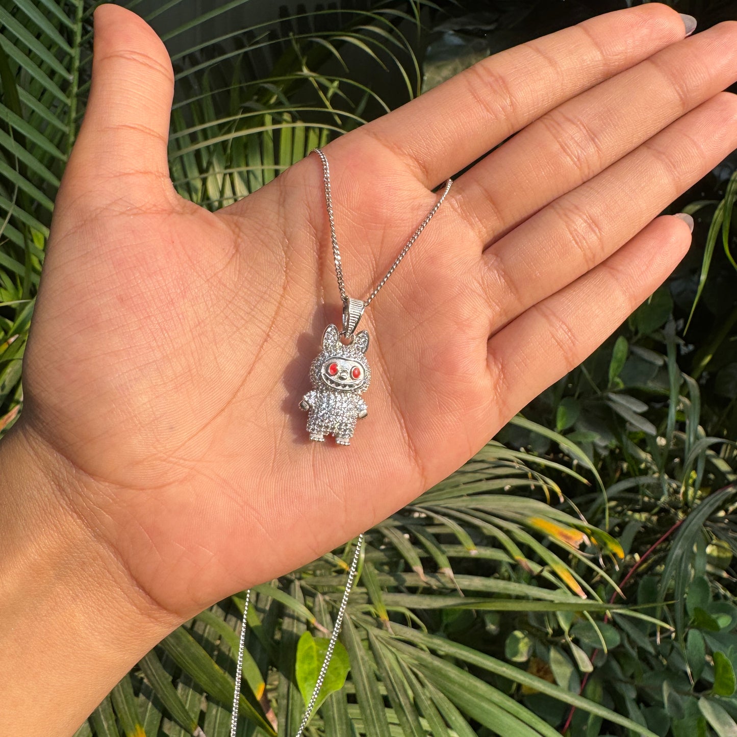 Silver Labubu Necklace