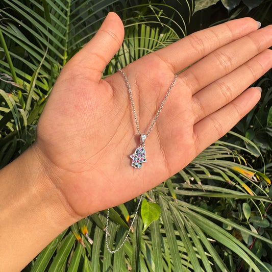 Silver Mystic Hamsa Pendant