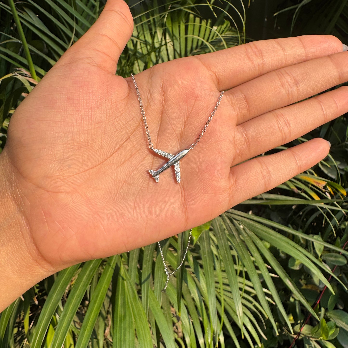 Silver Airplane Pendant