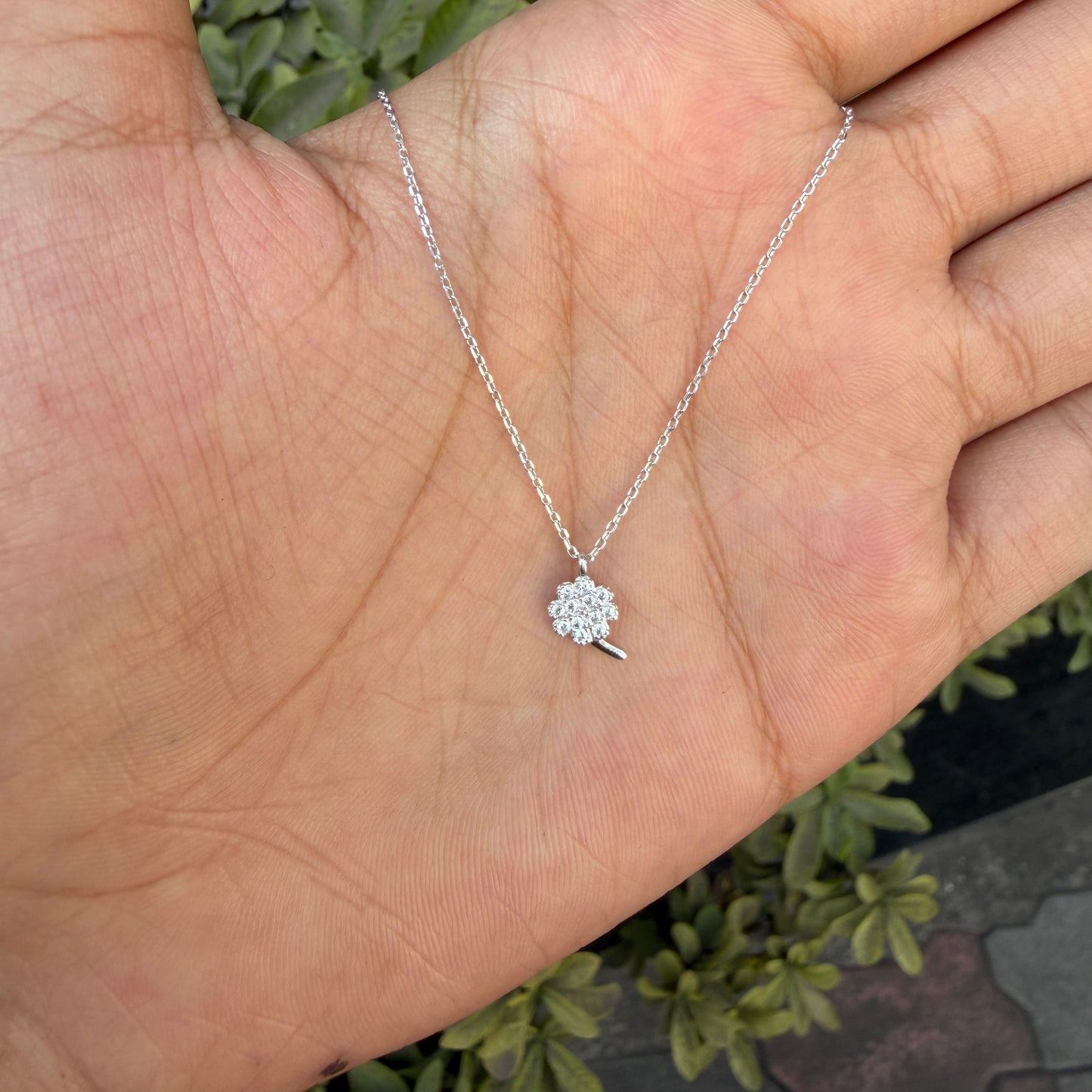 Silver Mini Clover  Necklace
