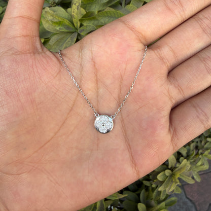 Silver Starlight Zircon Circle Necklace