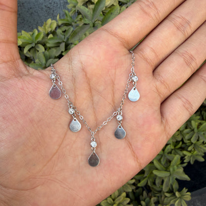 Silver Shade Teardrop Necklace