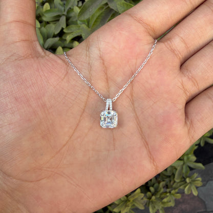 Silver Diamond Square necklace