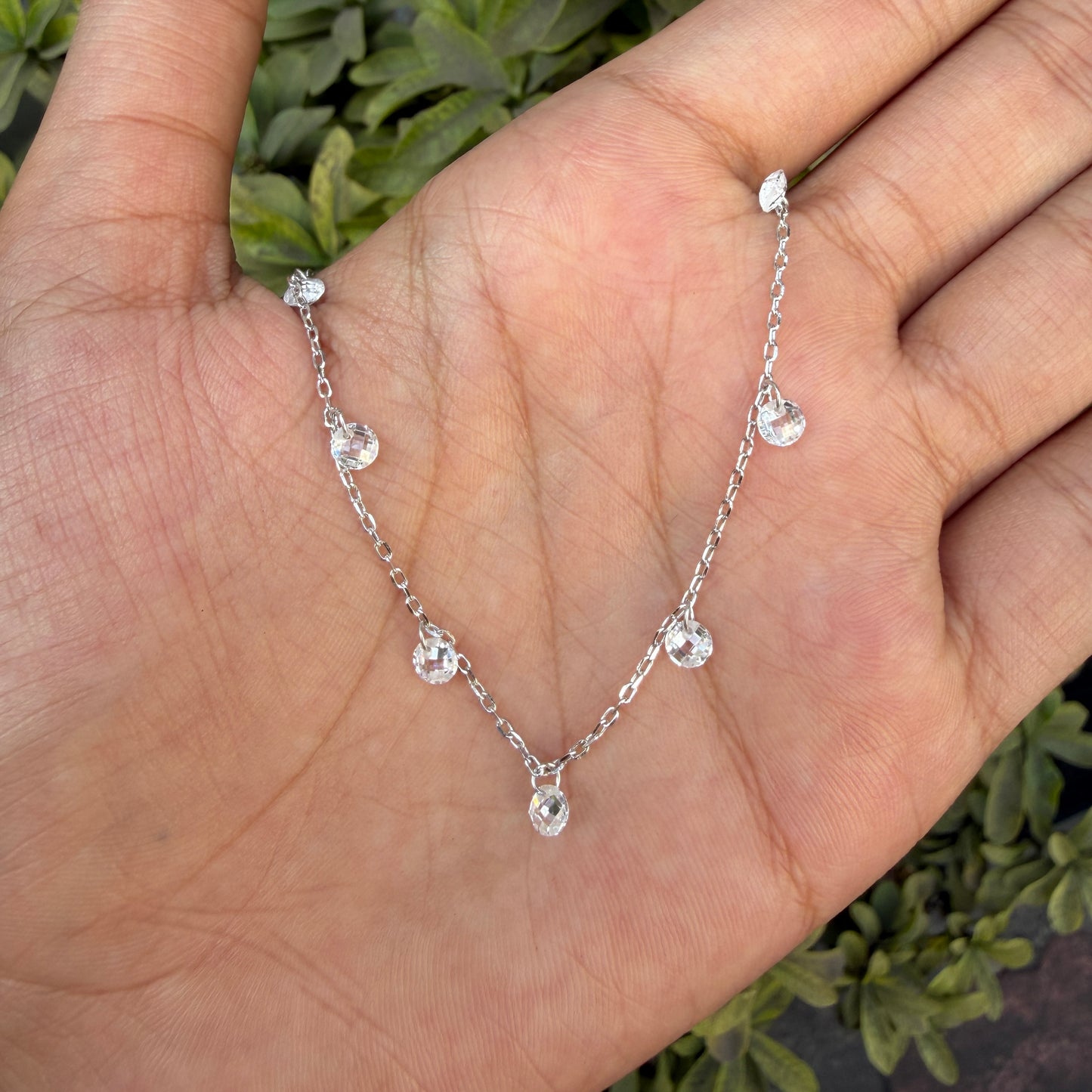 Silver Classic Crystal  Necklace