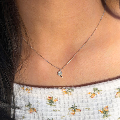 Silver Mini Clover  Necklace