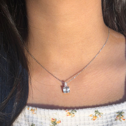 Silver Diamond Square necklace