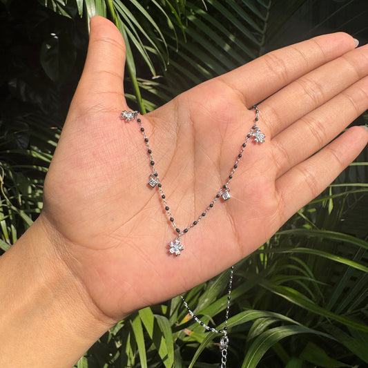 Silver Sunflower Spark Mangalsutra