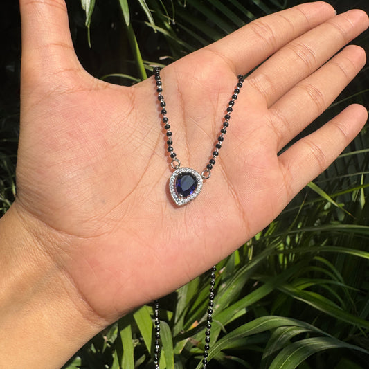 Silver Teardrop Blue Mangalsutra