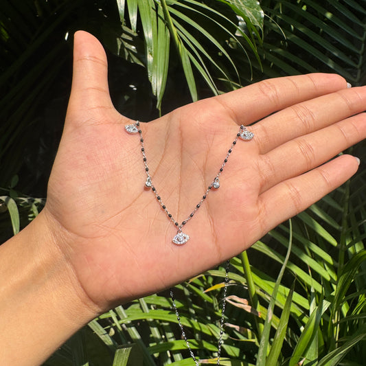 Silver Elegant Evileye & Spark Mangalsutra