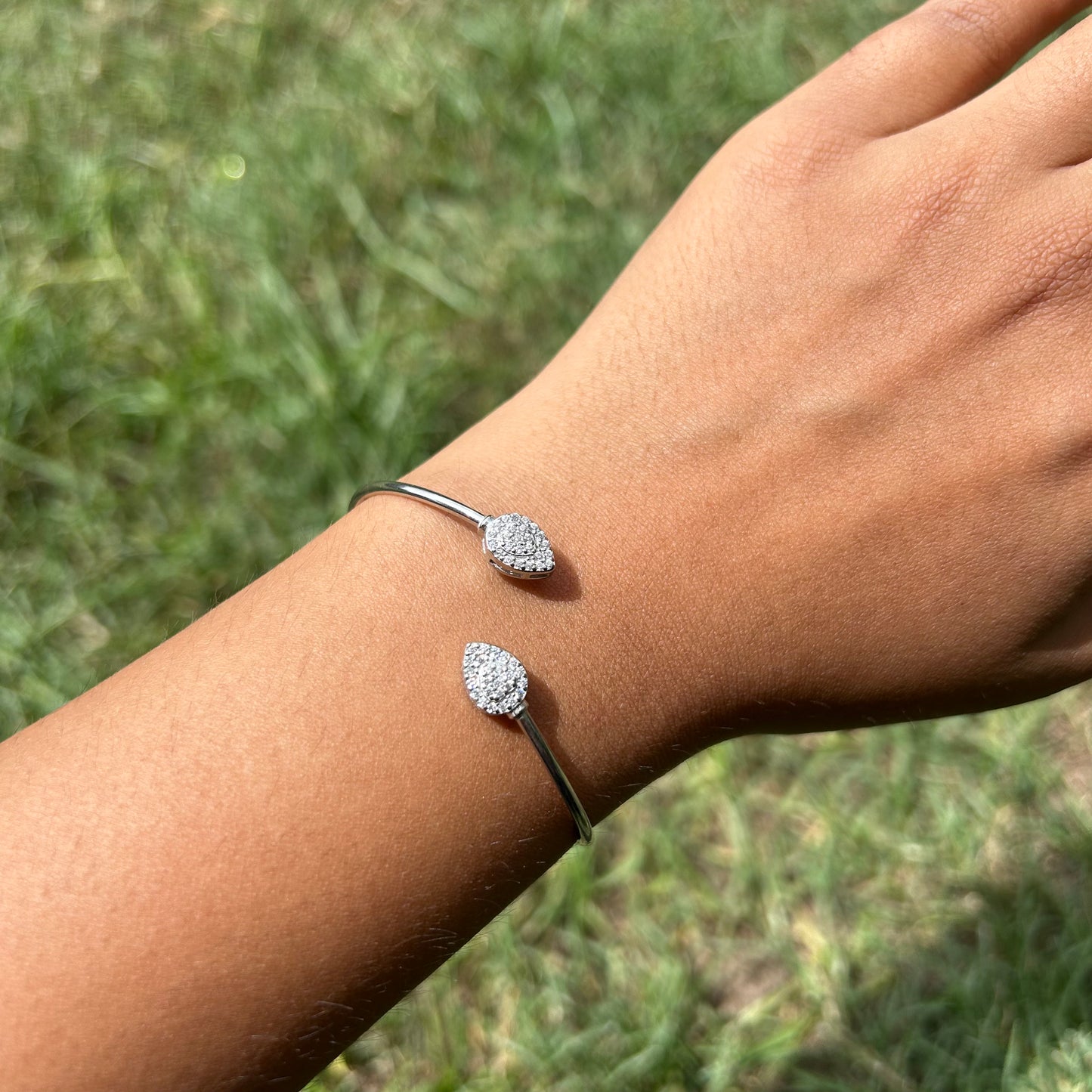 Silver Twin Leaf Bracelet