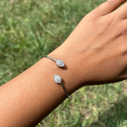 Silver Twin Leaf Bracelet