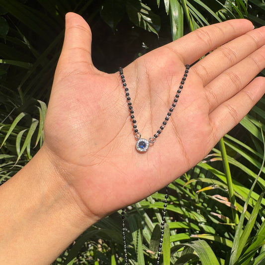 Silver Blue Stone Mangalsutra