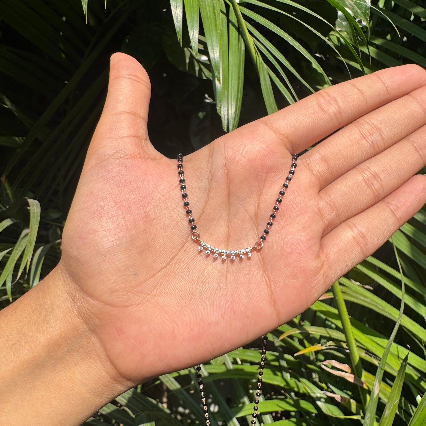 RoseGold Plated Silver Crown Mangalsutra