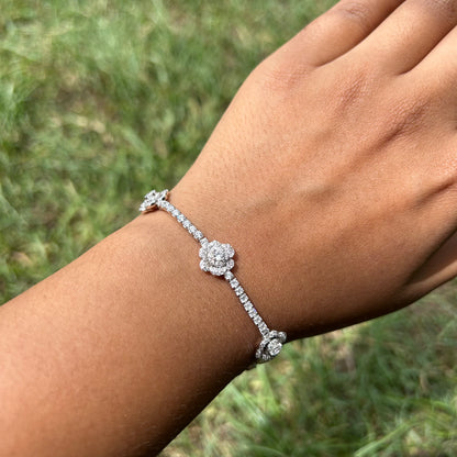 Silver Multiple Rose Bracelet