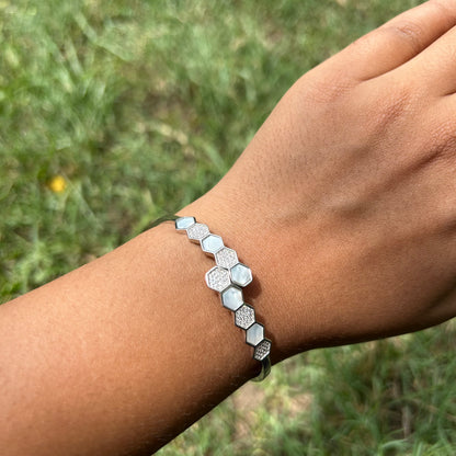 Silver Hexa Glow Bracelet