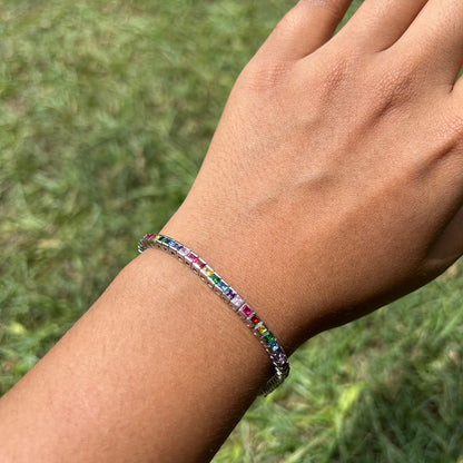 Silver Rainbow Spectrum  Bracelet