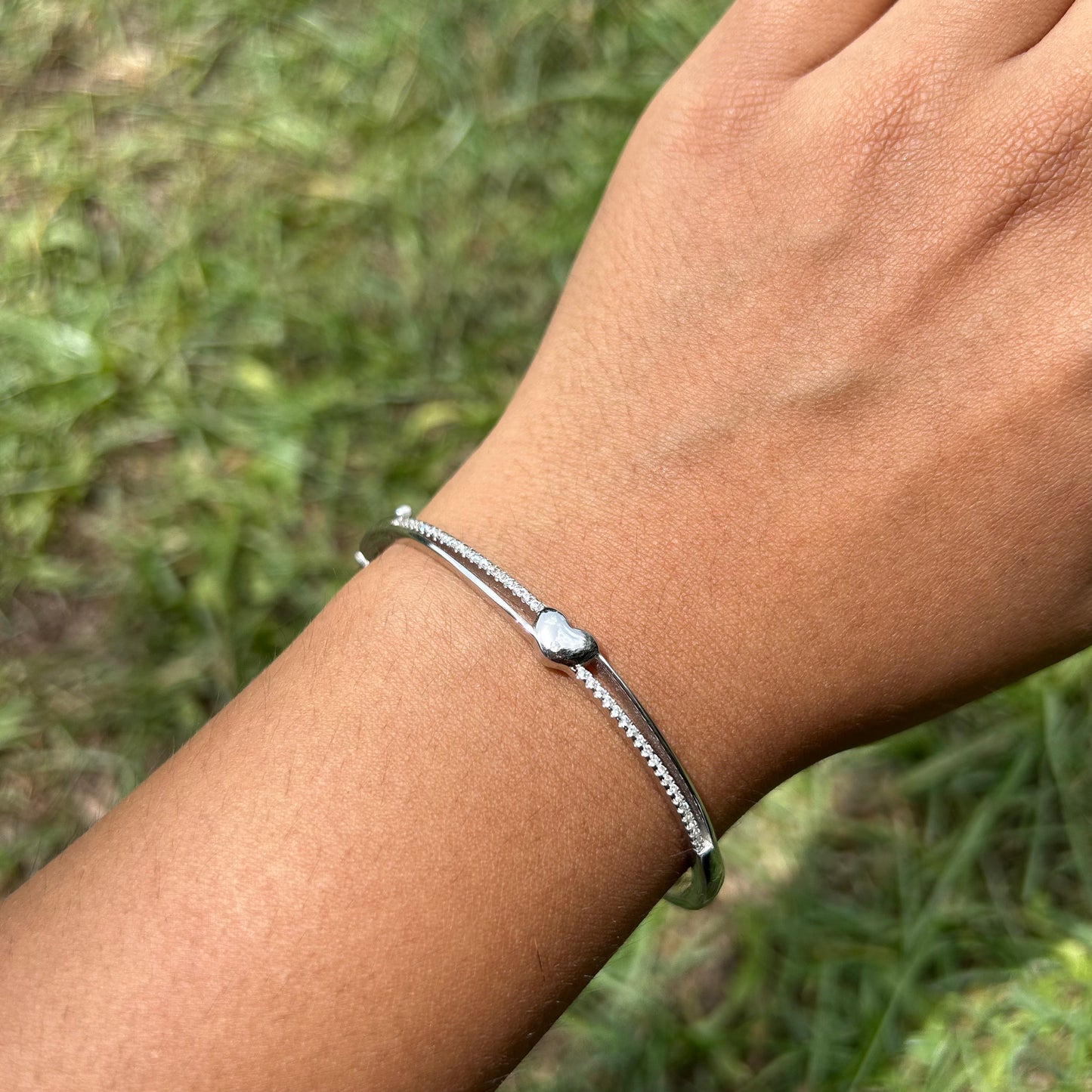 Silver Heartline Modern Bracelet