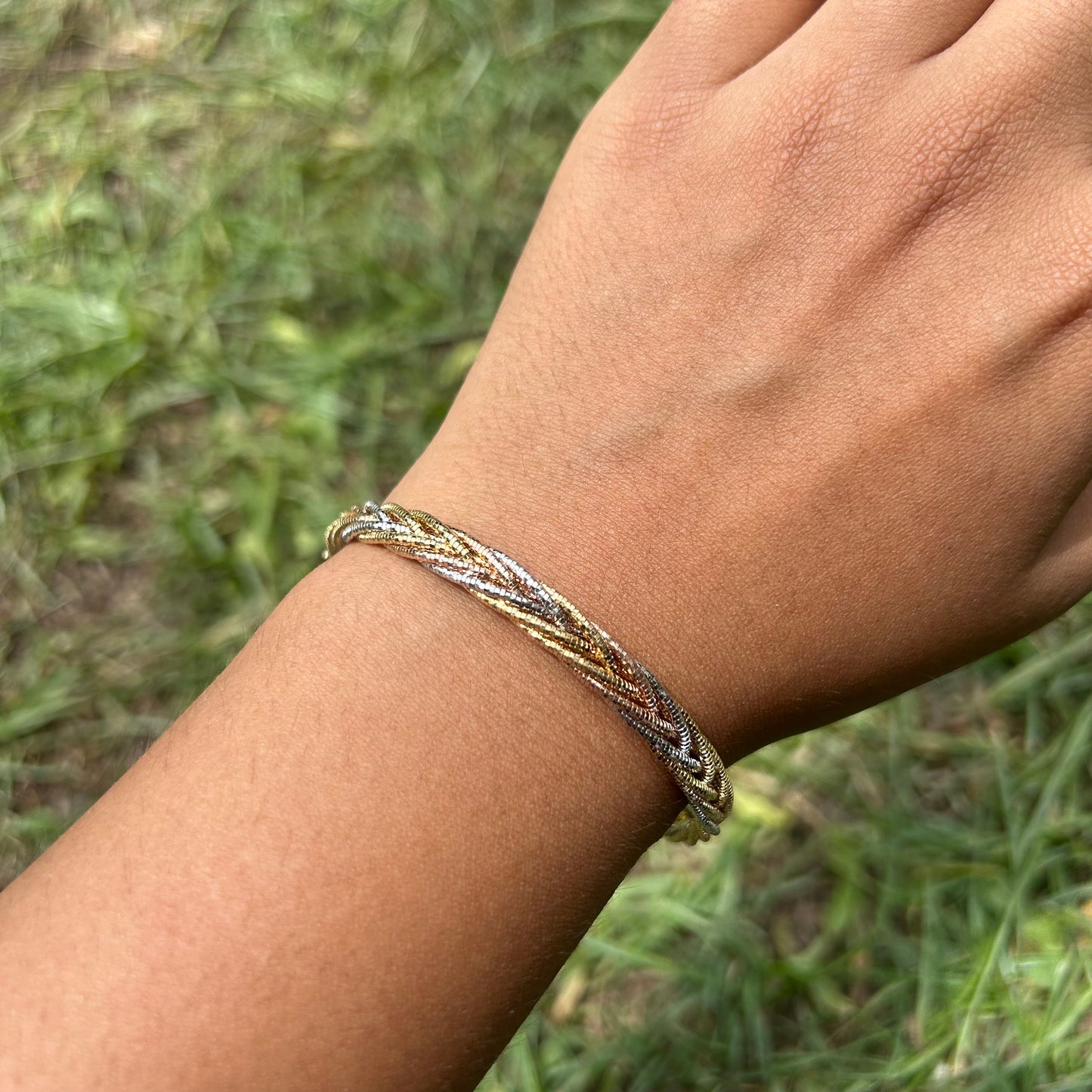 Silver Twisted Gold-Silver Bracelet