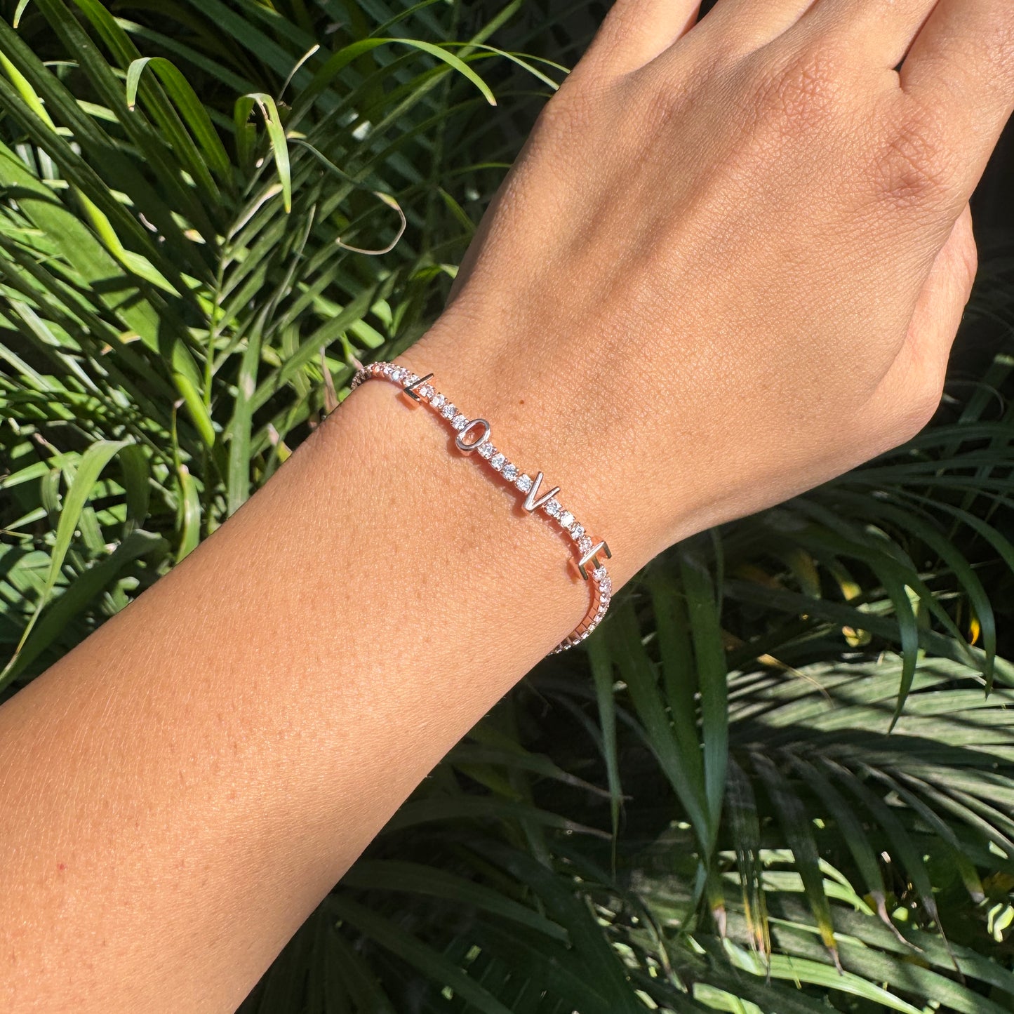 Rose Gold Plated Silver LOVE Bracelet