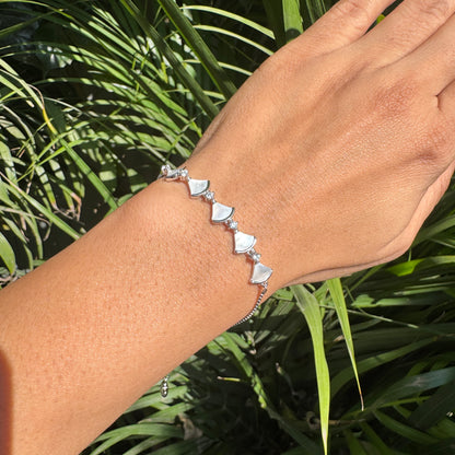 Silver Fan Charm Bracelet