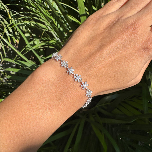 Silver Garden of Diamonds Bracelet