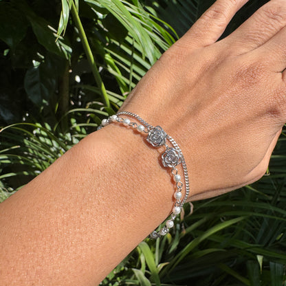 Silver Rose Bracelet