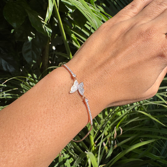 Rose Gold Plated Silver Butterfly Bracelet