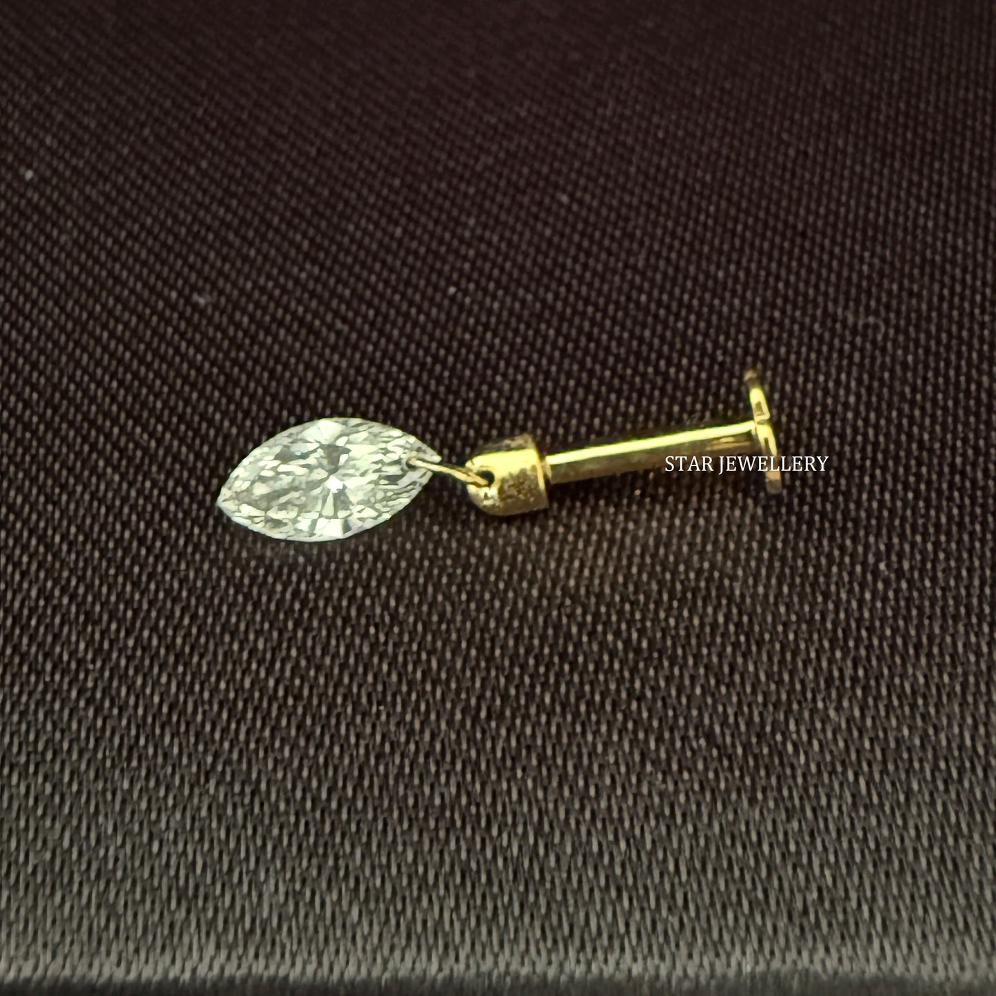 Floating Marquise Diamond Stud Earring