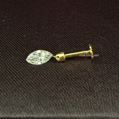 Floating Marquise Diamond Stud Earring