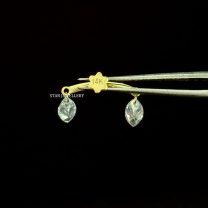14K Gold Double Marquise Lab Diamond Drape Earring