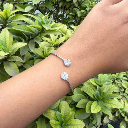 Silver Twin Circle Elegant Bracelet