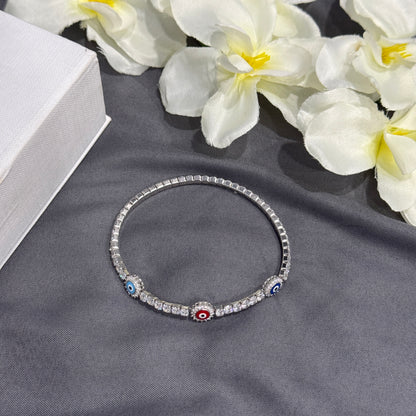 Silver Evil Eye Tennis Bracelet